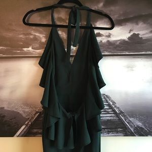 Romeo & Juliet Couture Pants - Green Romeo+Juliet Couture ruffle jumpsuit Medium Romeo & Juliet Couture Pants - Green Romeo+Juliet Couture ruffle jumpsuit Medium